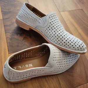 Trask Perforated Loafers - Silver - Size 6